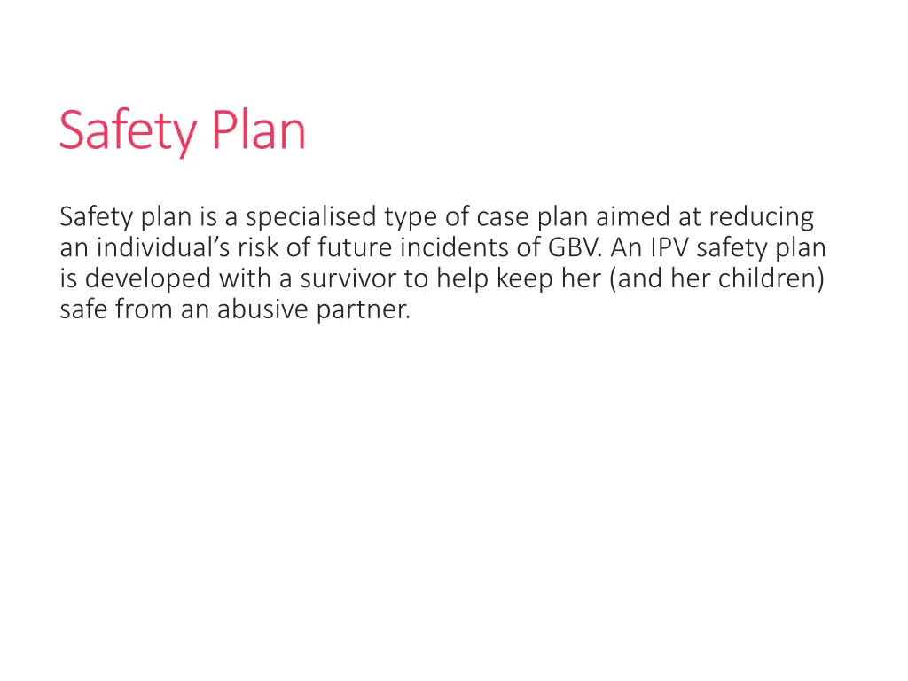 safety plan