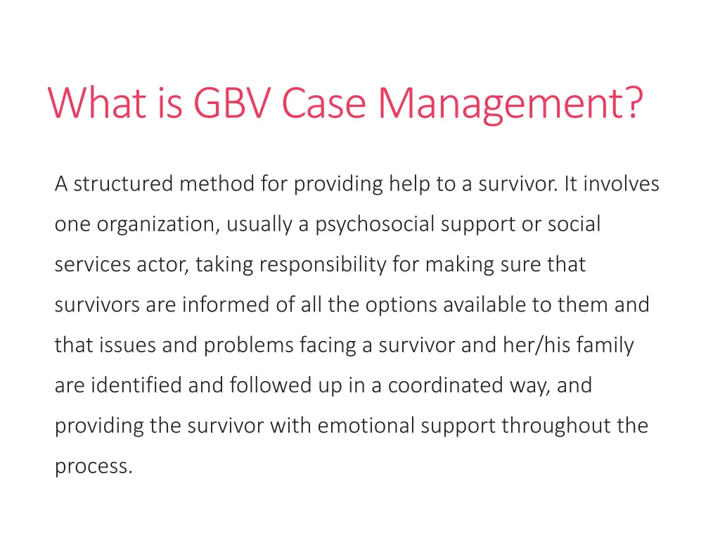 what is gbv case management