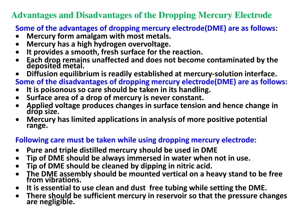 advantages and disadvantages of the dropping