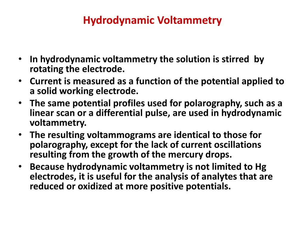 hydrodynamic voltammetry