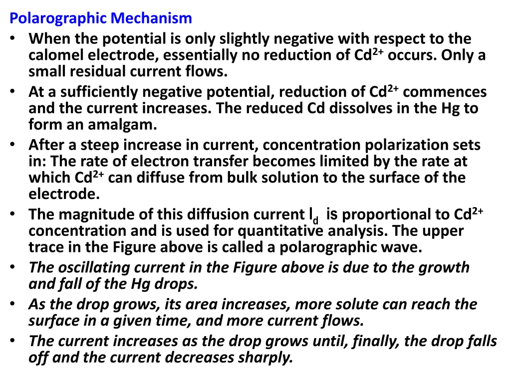 polarographic mechanism when the potential