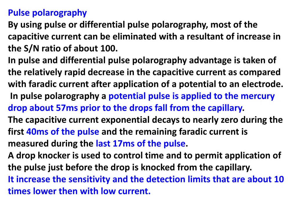 pulse polarography by using pulse or differential