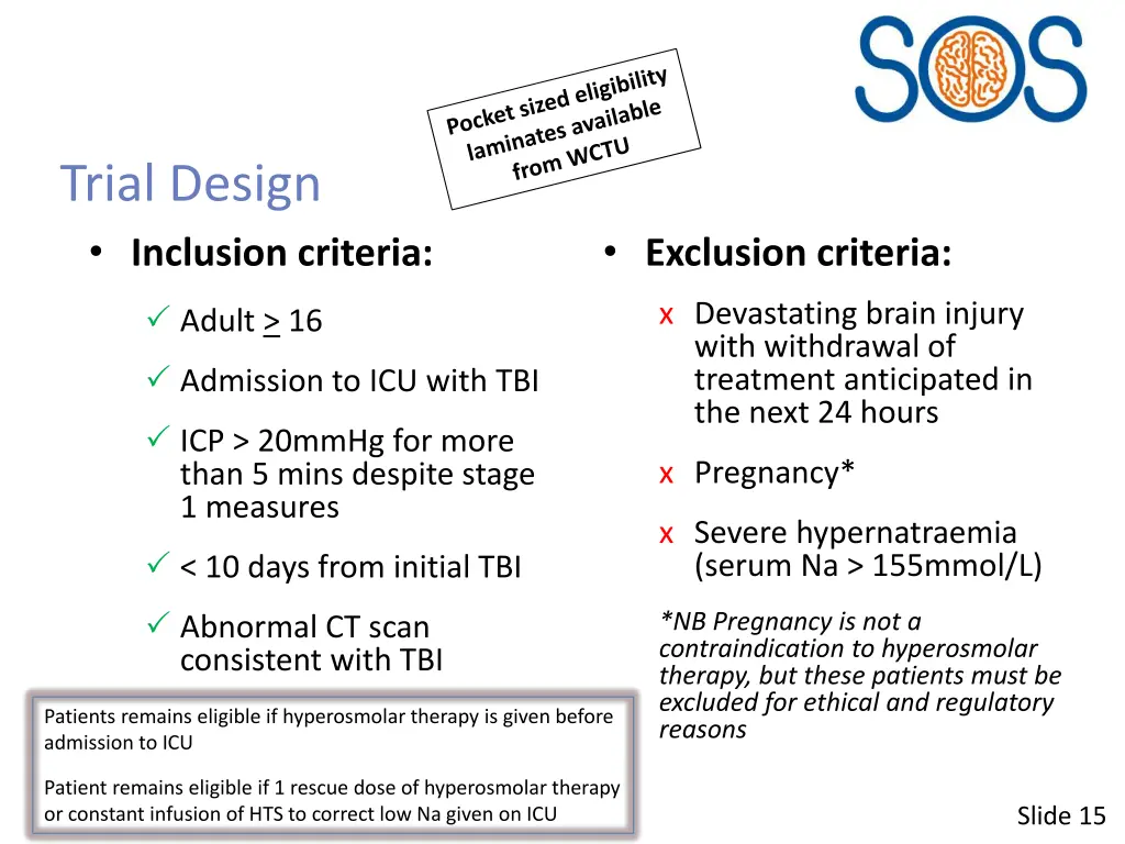 trial design inclusion criteria