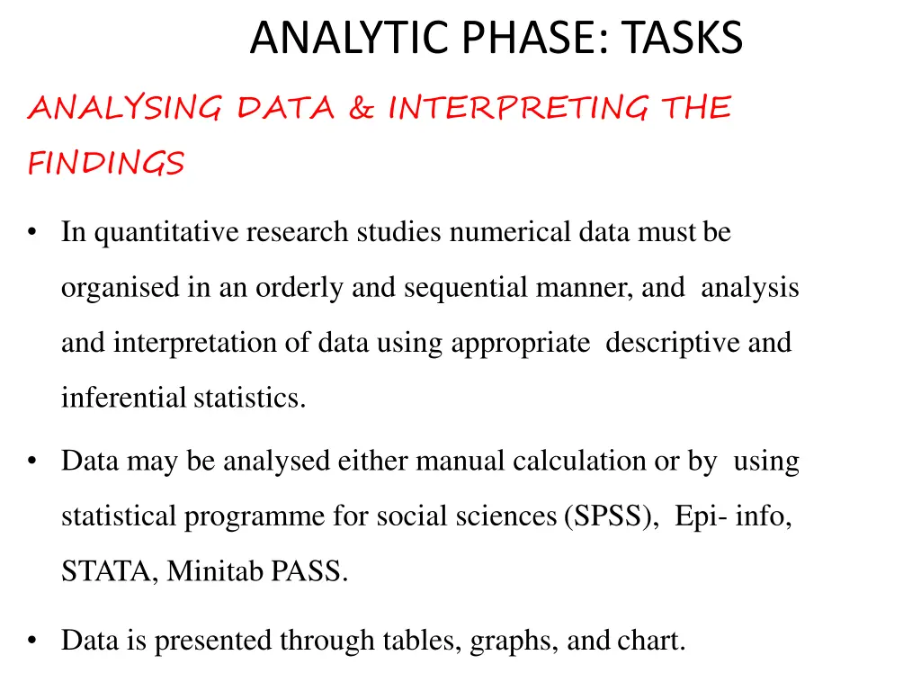 analytic phase tasks