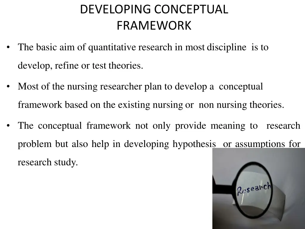 developing conceptual framework