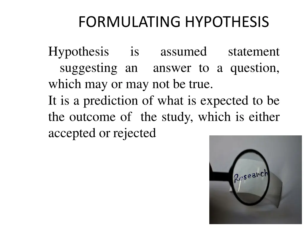 formulating hypothesis