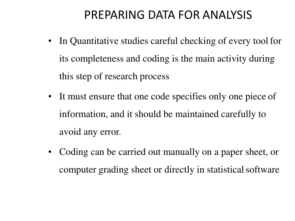 preparing data foranalysis