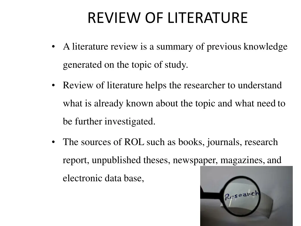 review of literature