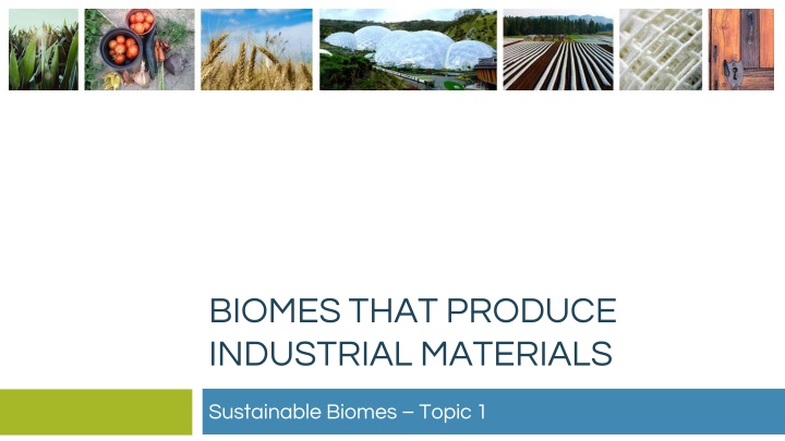 biomes that produce industrial materials