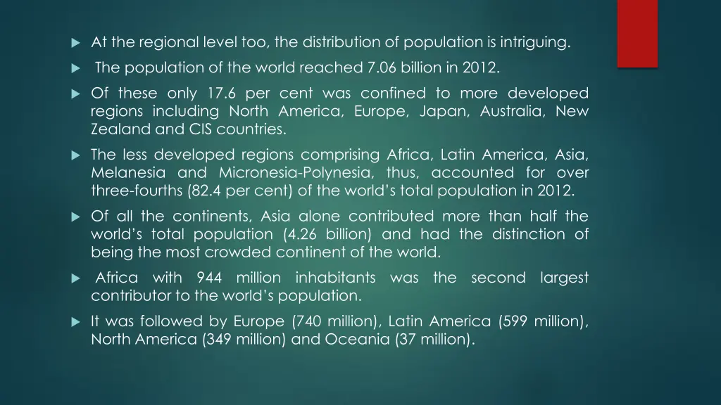 at the regional level too the distribution