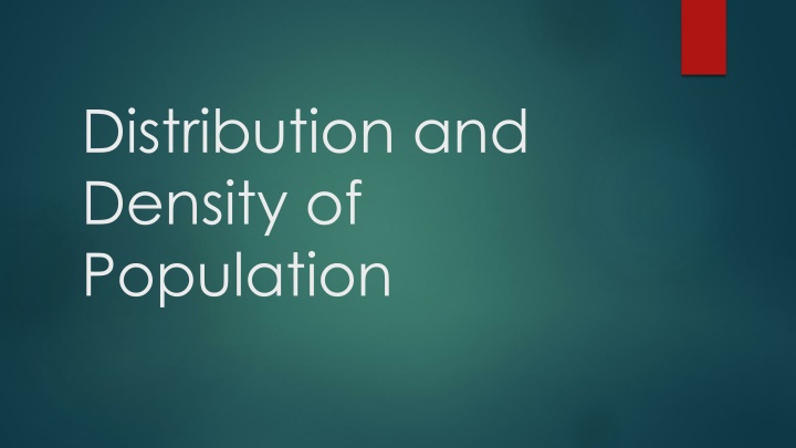 distribution and density of population