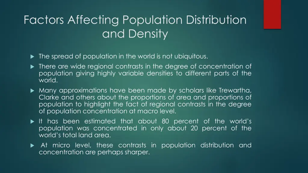 factors affecting population distribution