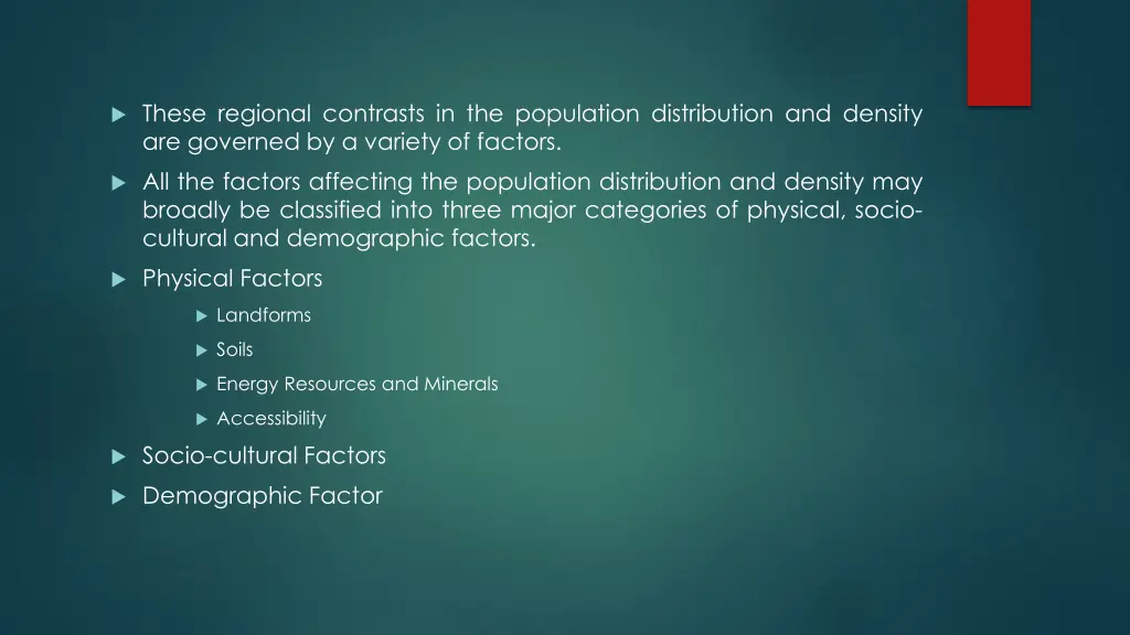 these regional contrasts in the population