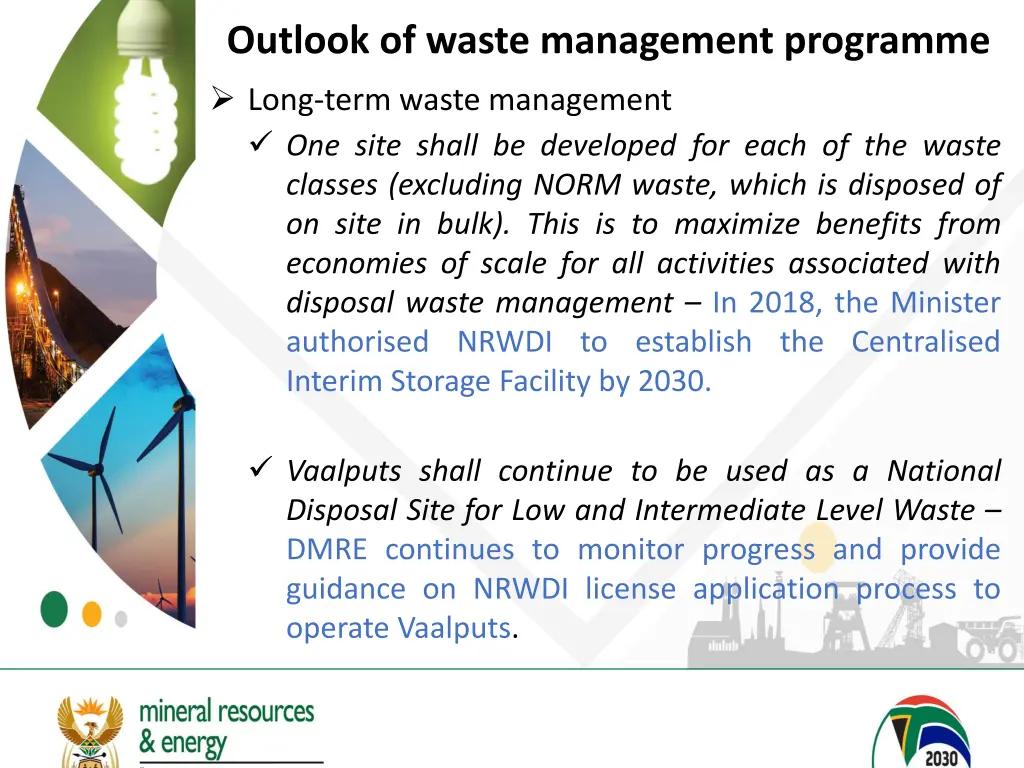 outlook of waste management programme long term