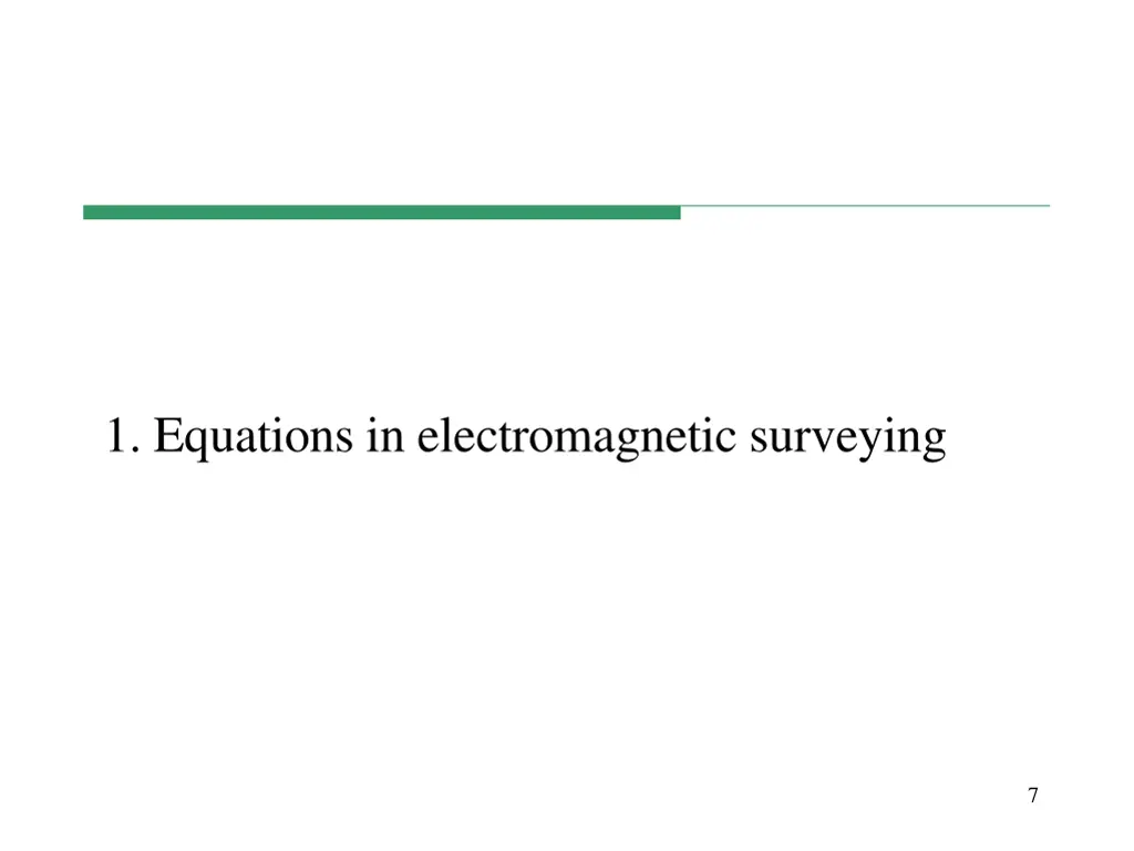 1 equations in electromagnetic surveying