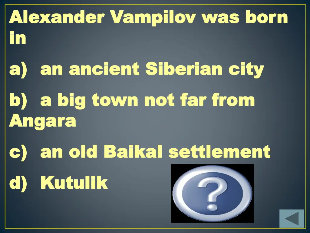 alexander alexander vampilov in in a a an ancient