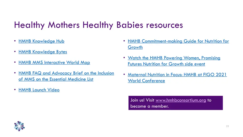 healthy mothers healthy babies resources