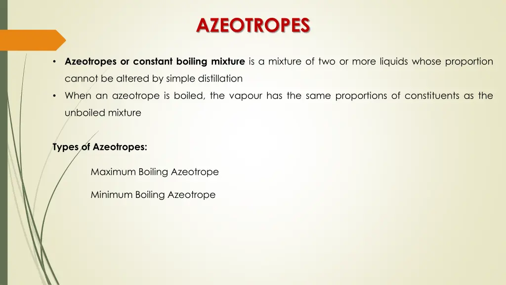 azeotropes