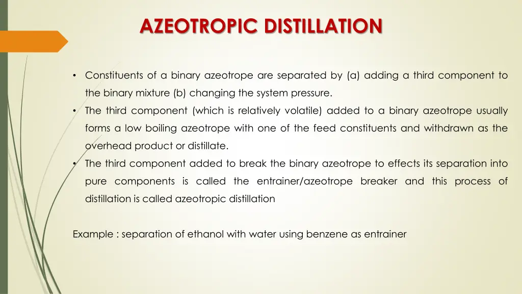 azeotropic distillation
