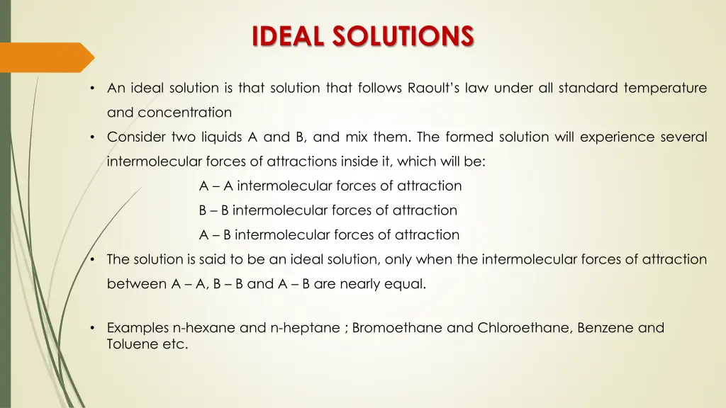 ideal solutions