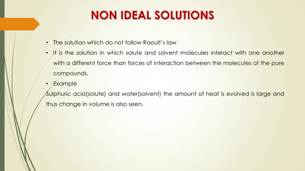 non ideal solutions