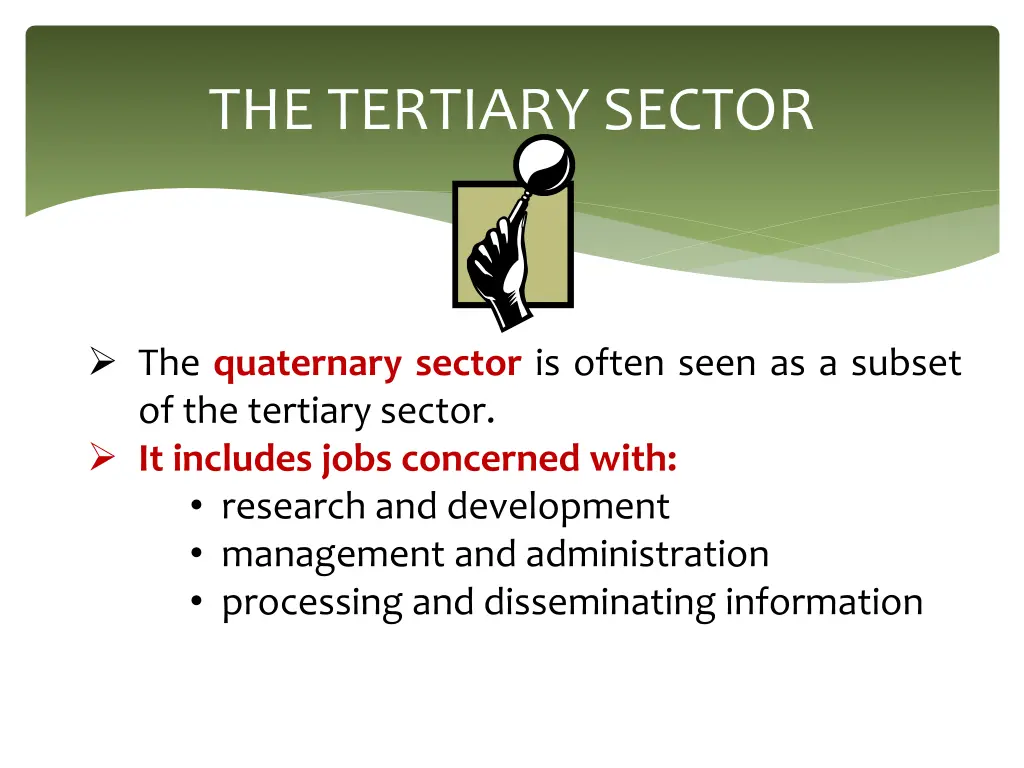 the tertiary sector 1