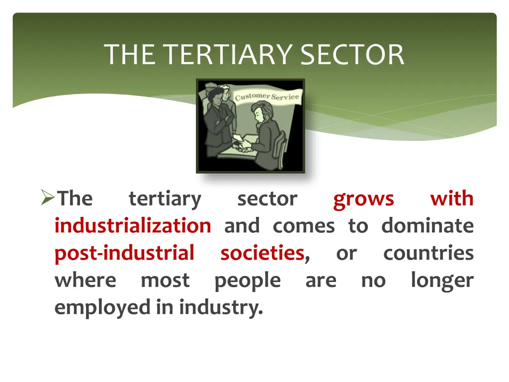 the tertiary sector 2