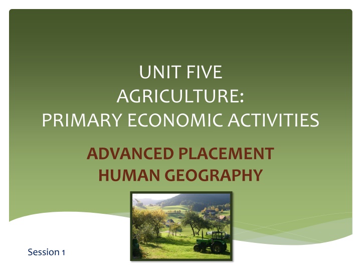 unit five agriculture