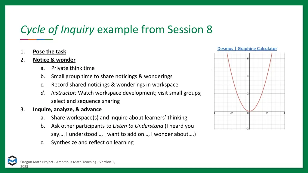 cycle of inquiry example from session 8 1