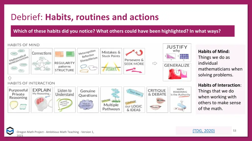 debrief habits routines and actions