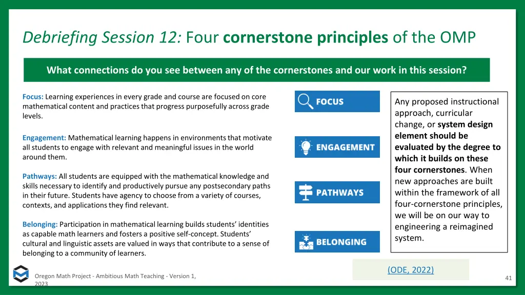 debriefing session 12 four cornerstone principles