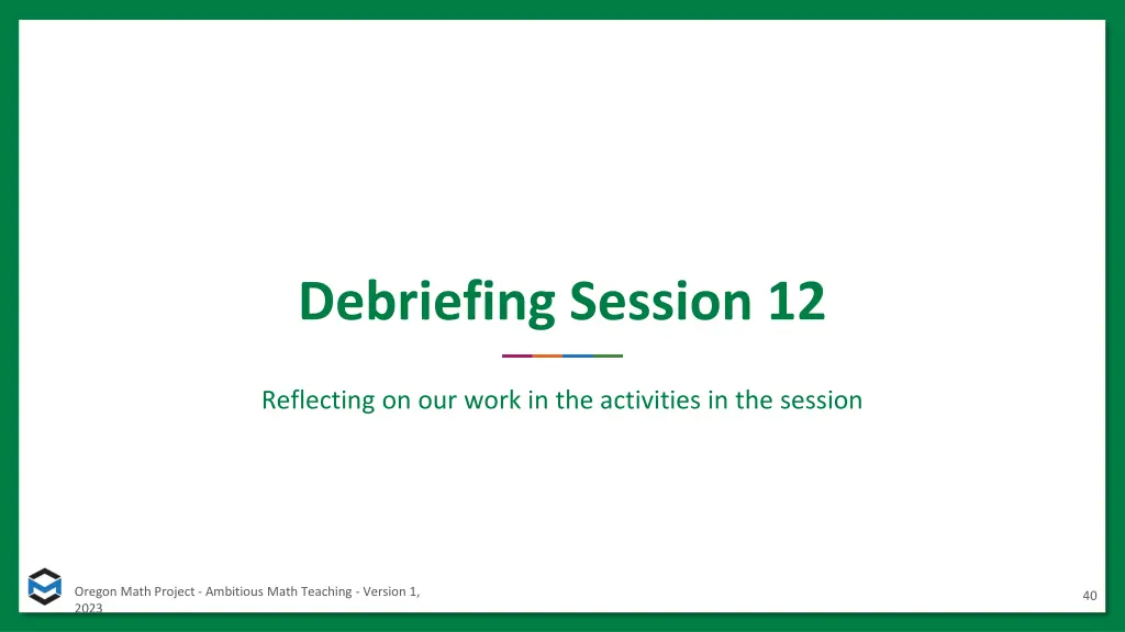 debriefing session 12