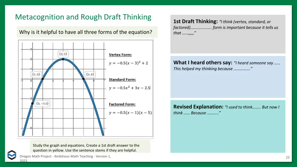 metacognition and rough draft thinking