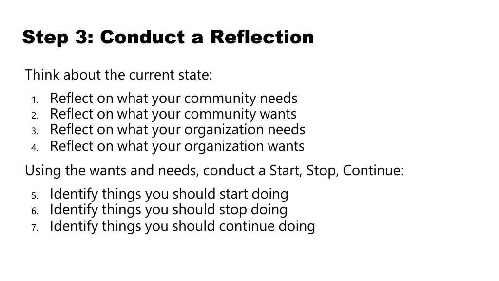 step 3 conduct a reflection 1