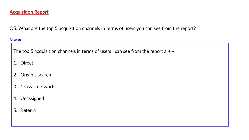 acquisition report