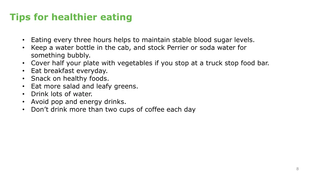 tips for healthier eating