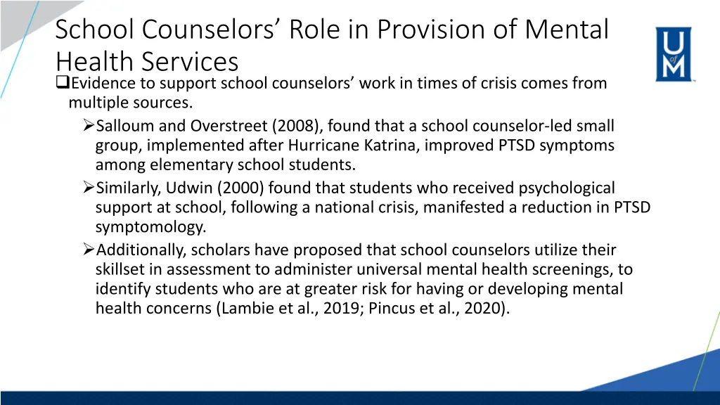 school counselors role in provision of mental 1