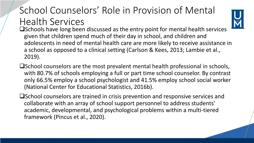 school counselors role in provision of mental