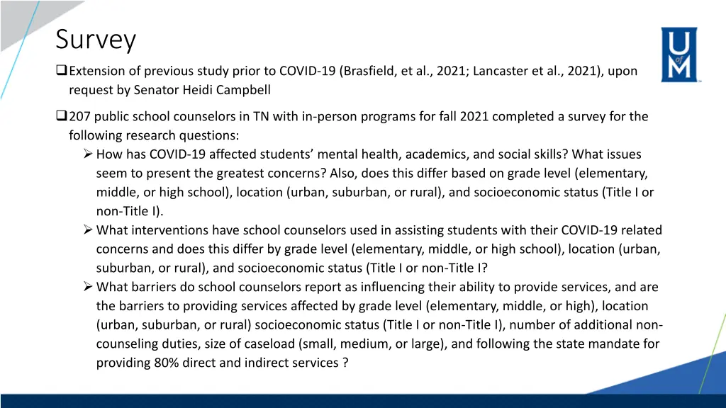 survey extension of previous study prior to covid