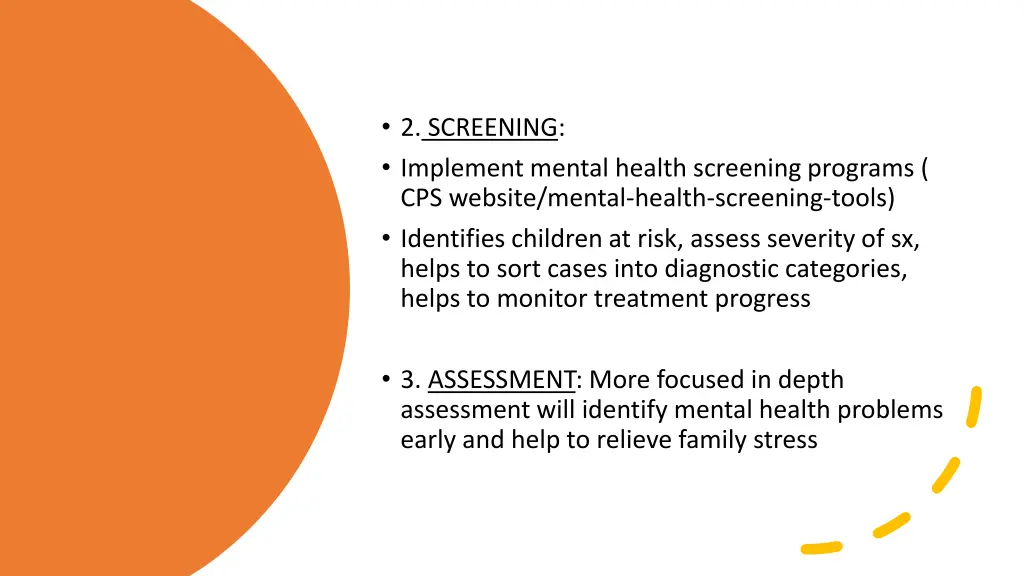 2 screening implement mental health screening
