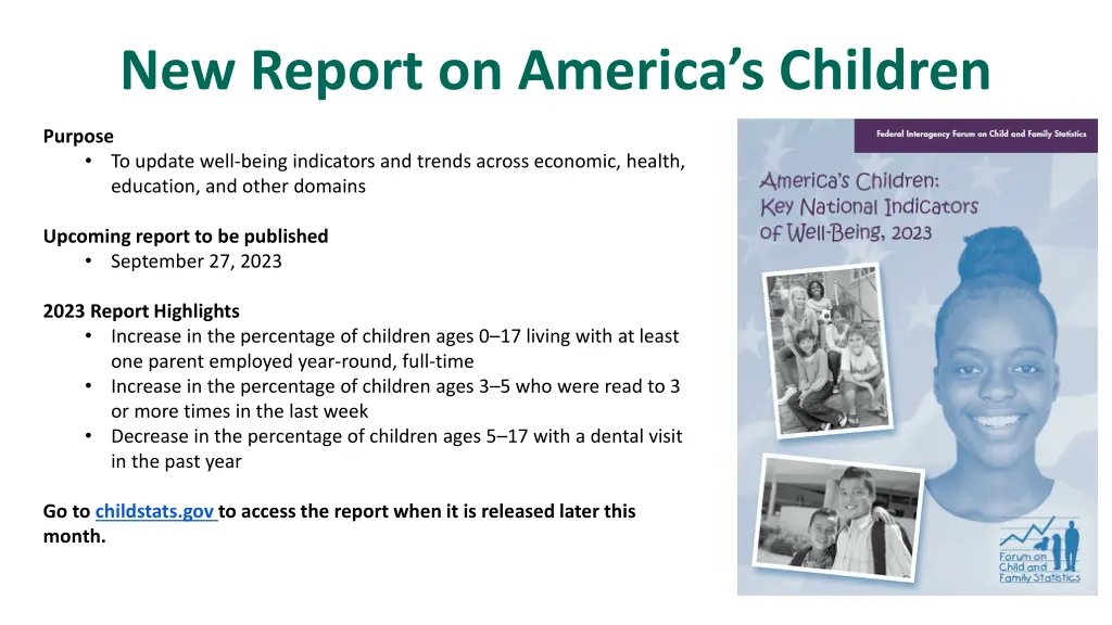 new report on america s children