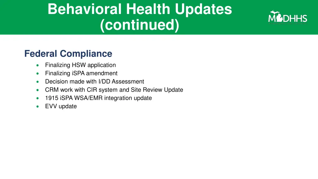 behavioral health updates continued 1