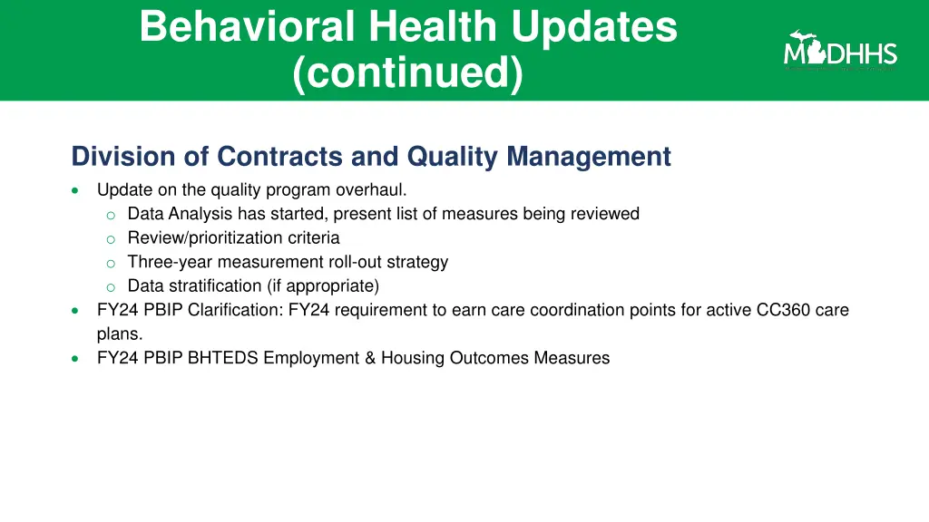 behavioral health updates continued 2