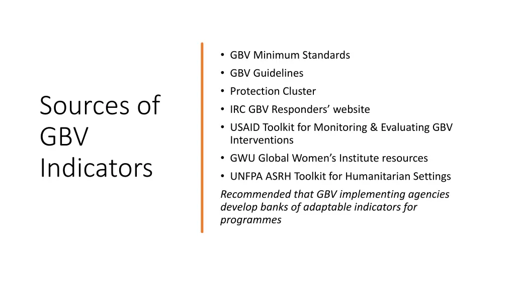 gbv minimum standards gbv guidelines protection