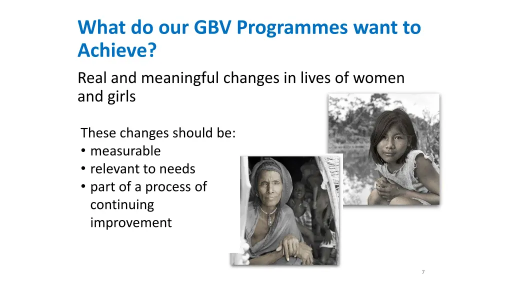 what do our gbv programmes want to achieve real
