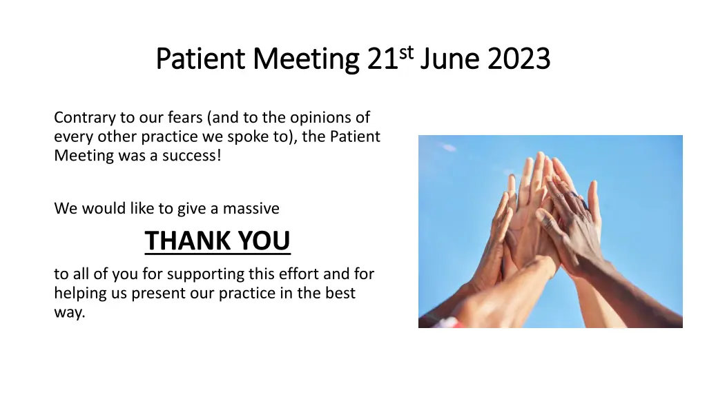 patient meeting 21 patient meeting 21 st st june