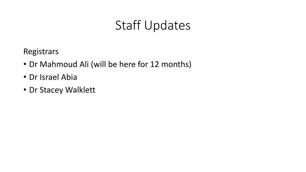 staff updates 1