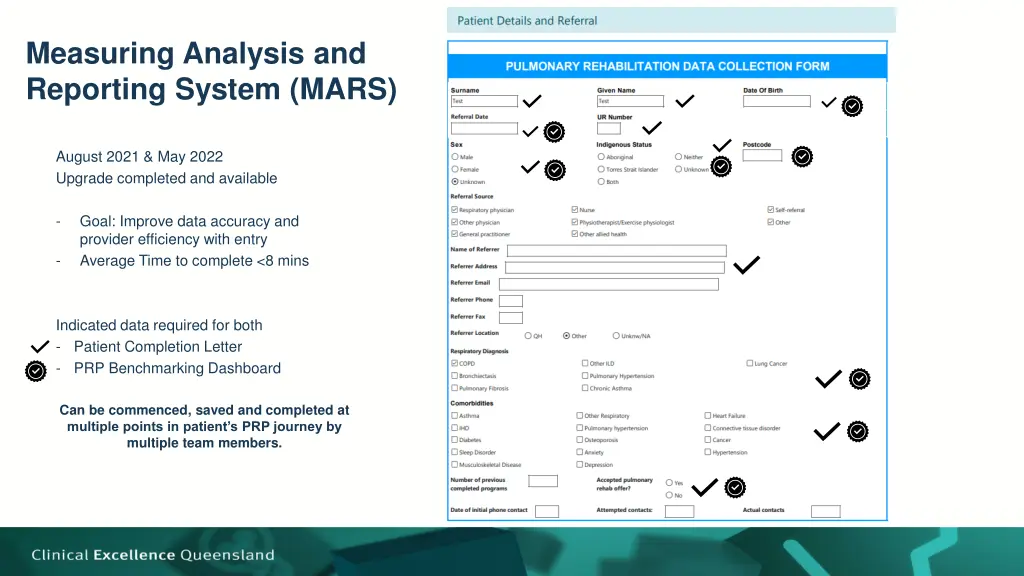 measuring analysis and reporting system mars