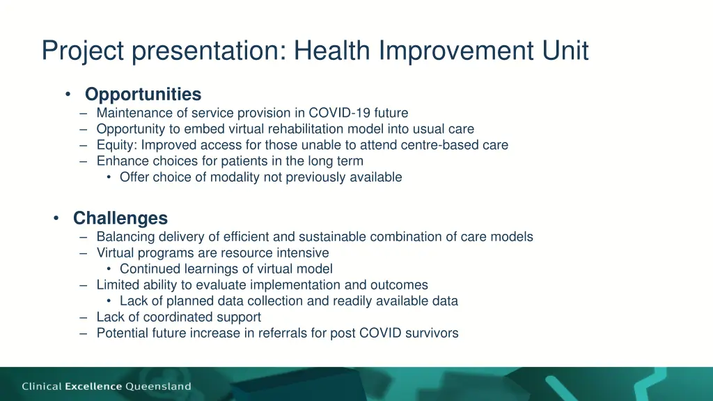 project presentation health improvement unit 1