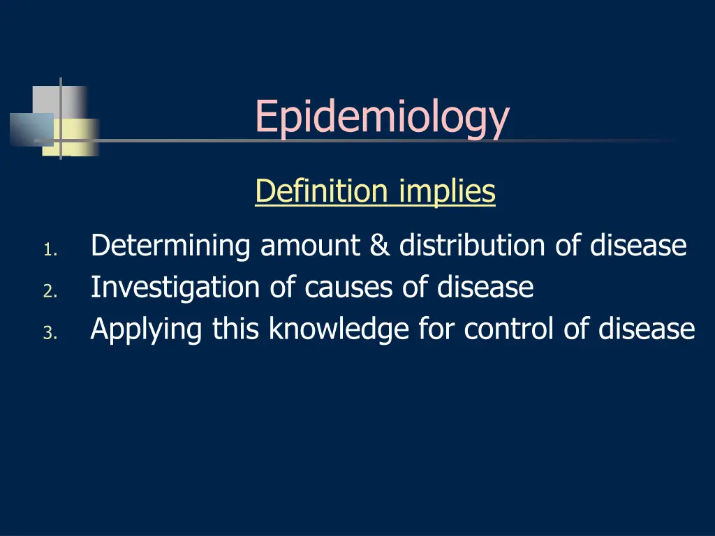 epidemiology